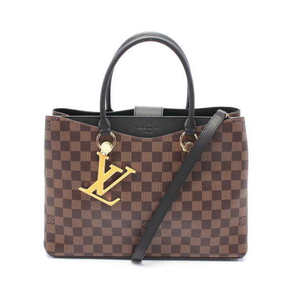 Louis Vuitton LV Riverside Damier Ebene Brown Handbag Brown Black - Picture 1 of 7